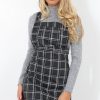 Clothing Rebellious Fashion | Black Tartan Pinafore-Pippa