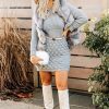 Clothing Rebellious Fashion | Grey Knitted Jumper Midi Dress - Izzy