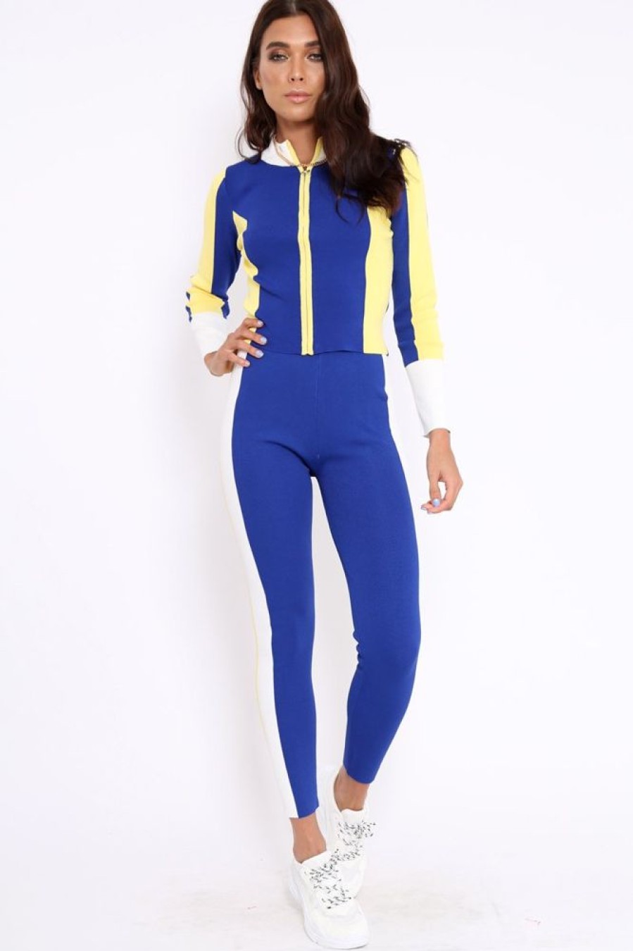 Clothing Rebellious Fashion | Blue And Yellow Striped Tracksuit - Cayla