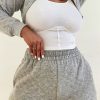 Clothing Rebellious Fashion | Grey Quilted Lounge Shorts - Alaiza