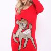 Clothing Rebellious Fashion | Red Festive Deer Cold Shouldered Jumper Dress - Catarina