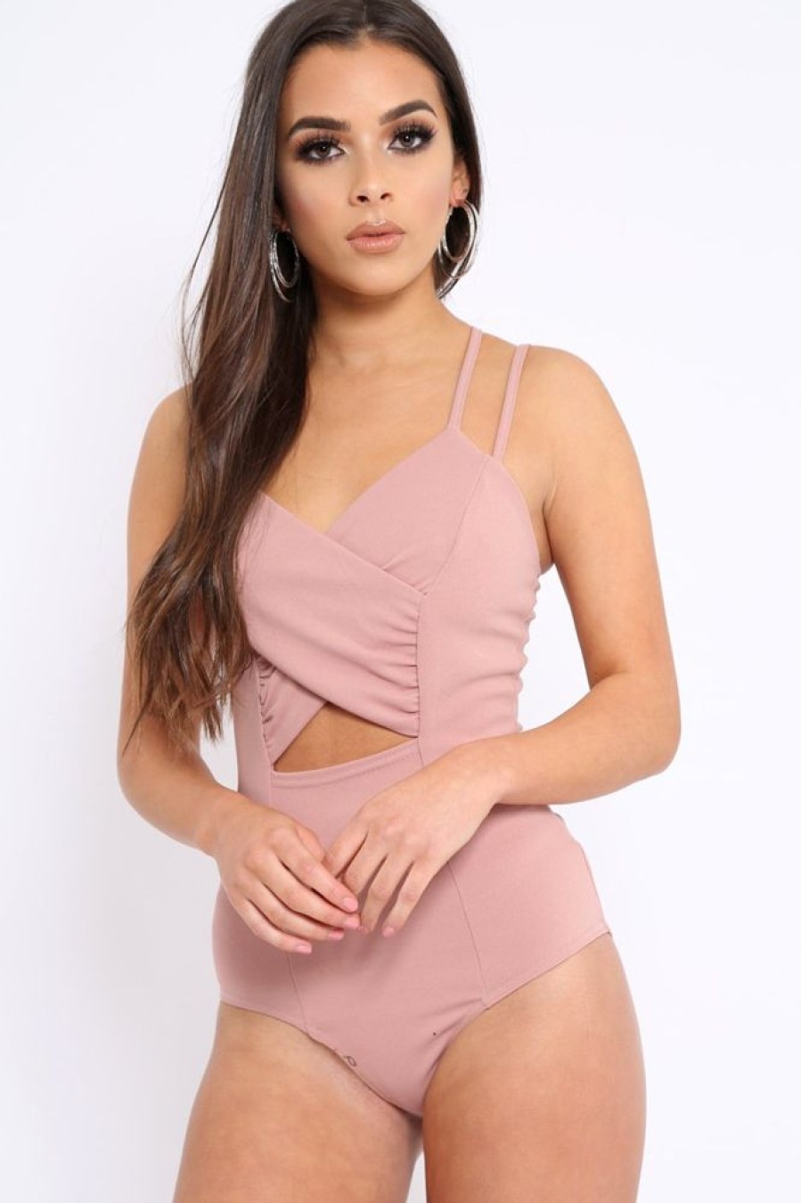 Clothing Rebellious Fashion | Rose Cross Over Cut Out Bodysuit - Safia