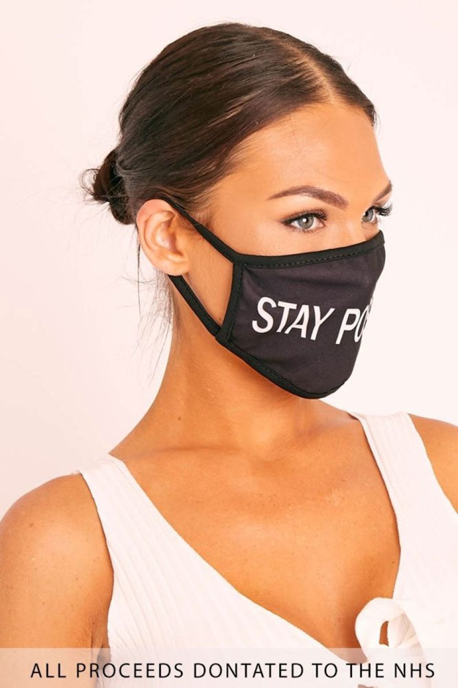 Accessories Rebellious Fashion | Black Stay Positive Slogan Face Mask - Rach