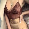 Clothing Rebellious Fashion | Chocolate Sheer Lace Bodysuit - Katia