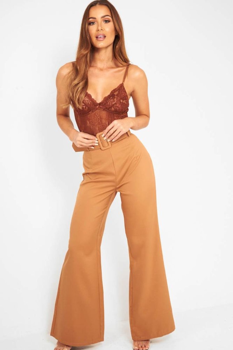 Clothing Rebellious Fashion | Chocolate Sheer Lace Bodysuit - Katia