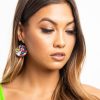 Accessories Rebellious Fashion | Multi Marble Round Earrings - Kiani