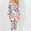 Clothing Rebellious Fashion | Floral Print Off Shoulder Two Piece Set - Sherrie