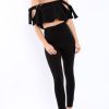 Clothing Rebellious Fashion | Black Trousers And Crop Top Co-Ord - Daizy