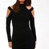 Clothing Rebellious Fashion | Black Cut Shoulder Detail Dress - Zola