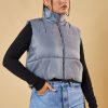 Clothing Rebellious Fashion | Grey Cropped Puffer Gilet - Zura