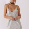 Clothing Rebellious Fashion | Silver Metallic Textured Slip Dress - Saffron