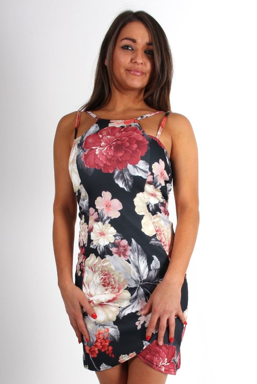 Clothing Rebellious Fashion | Carissa Blue Floral Bodycon Dress