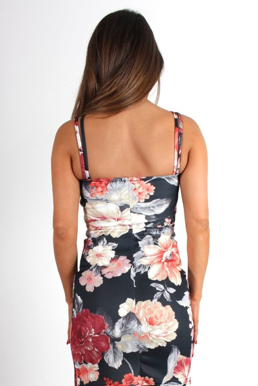 Clothing Rebellious Fashion | Carissa Blue Floral Bodycon Dress