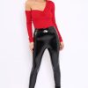 Clothing Rebellious Fashion | Red Asymmetric Bodysuit - Carlina