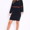 Clothing Rebellious Fashion | Blue Glitter Stripe Jumper Dress - Finley