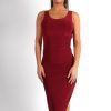 Clothing Rebellious Fashion | Hayden Wine Cross Back Asymmetric Dress