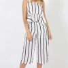 Clothing Rebellious Fashion | Stripey Culotte Co-Ord Set - Remia