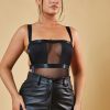 Clothing Rebellious Fashion | Black Mesh Panel Backless Bodysuit - Jane