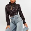 Clothing Rebellious Fashion | Black Floral Satin Cut Out Backless Crop Top - Cary