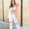 Clothing Rebellious Fashion | White Extremely Ripped Denim Mom Jeans - Ellynor