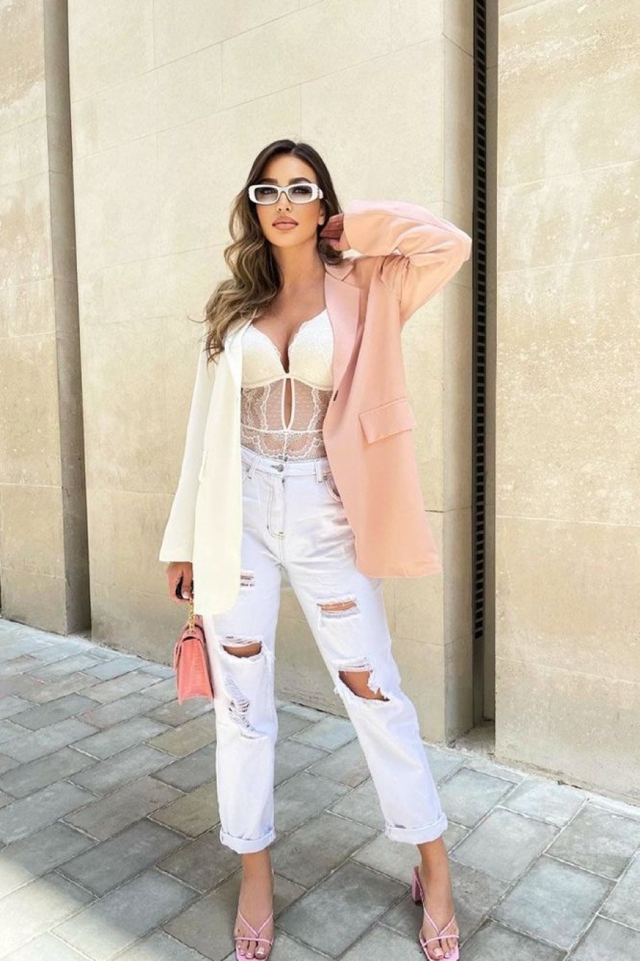 Clothing Rebellious Fashion | White Extremely Ripped Denim Mom Jeans - Ellynor