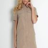 Clothing Rebellious Fashion | Bliss Beige Shirt Dress