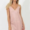 Clothing Rebellious Fashion | Pink & White Faux Leather Cami Dress - Monica