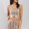 Clothing Rebellious Fashion | Apricot Sequin Crop Top - Lyle