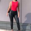 Clothing Rebellious Fashion | Red Side Boob Bodysuit - Adrionna