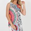 Clothing Rebellious Fashion | Multi Colour Crochet Overlay Shirt Dress- Elise