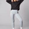 Clothing Rebellious Fashion | Grey Rib Knit High Waisted Leggings - Ren