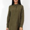 Clothing Rebellious Fashion | Elodie Khaki Shirt Dress