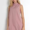 Clothing Rebellious Fashion | Caila Pink High Neck Shift Dress