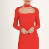 Clothing Rebellious Fashion | Red Cut Out Choker Bodycon Dress - Tink