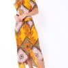 Clothing Rebellious Fashion | Mustard Paisley Print Skirt - Jada