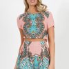 Clothing Rebellious Fashion | Pink Paisley Print Two Piece Set - Hali