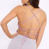 Clothing Rebellious Fashion | Mauve Slinky Lace Up Back Bodysuit - Danella