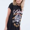 Clothing Rebellious Fashion | Black Vintage Eagle T-Shirt Dress - Eloise