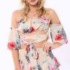 Clothing Rebellious Fashion | Nude Floral Co-Ord Set - Adana