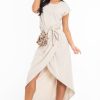 Clothing Rebellious Fashion | Beige Scoop Neck Belted Wrap Maxi Dress - Allie