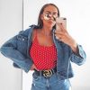 Clothing Rebellious Fashion | Red Polka Dot Bodysuit - Tari