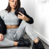 Clothing Rebellious Fashion | Grey Cable Knit Jumper Jogger Co-Ord - Gabbi