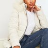 Clothing Rebellious Fashion | White Fur Trim Hood Puffer Coat - Reva