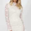 Clothing Rebellious Fashion | White Lace High Neck Mini Dress - Taya