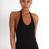 Clothing Rebellious Fashion | Athene Black Halter Neck Bodysuit