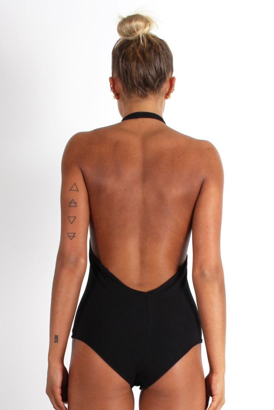 Clothing Rebellious Fashion | Athene Black Halter Neck Bodysuit