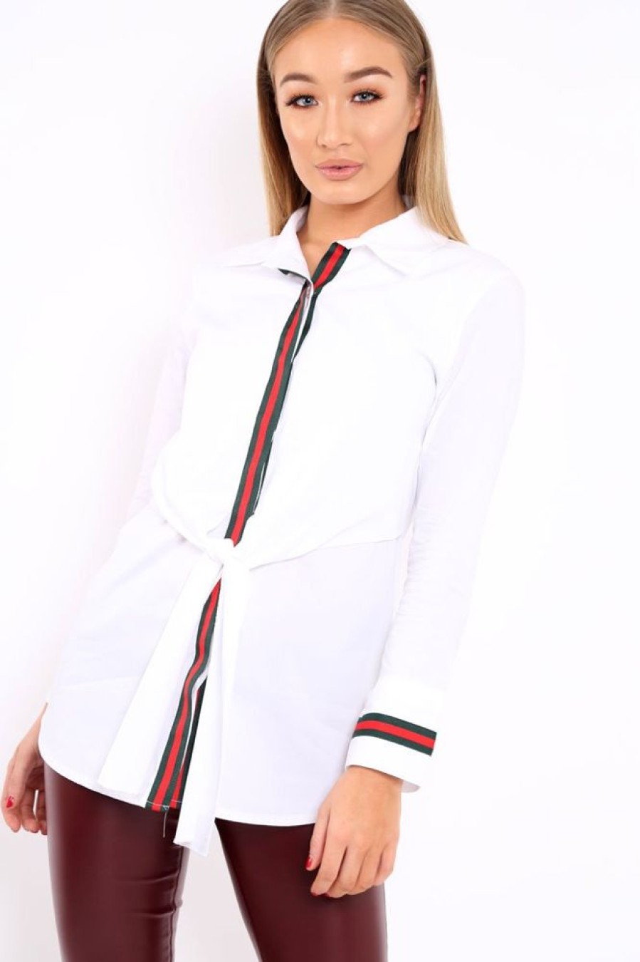 Clothing Rebellious Fashion | White Stripe Shirt Dress - Idella