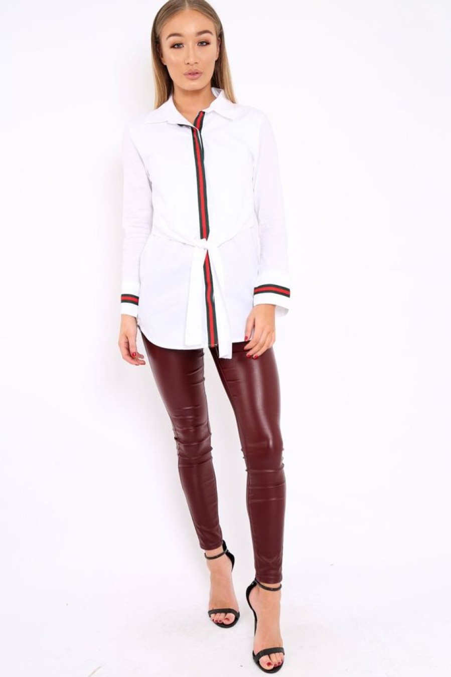 Clothing Rebellious Fashion | White Stripe Shirt Dress - Idella