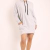 Clothing Rebellious Fashion | Grey Oversized Hoodie Jumper Dress - Mariah