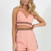 Clothing Rebellious Fashion | Pink Aztec Trim Two Piece Set - Alby